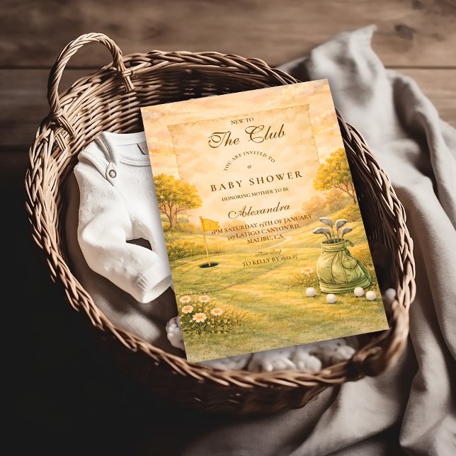 Elegant Golf Club Baby Shower Invitation (Creator Uploaded)