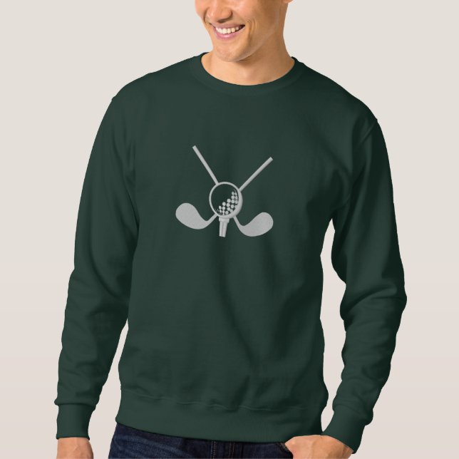 Elegant Golf Clubs Embroidered Design Embroidered Sweatshirt (Front)