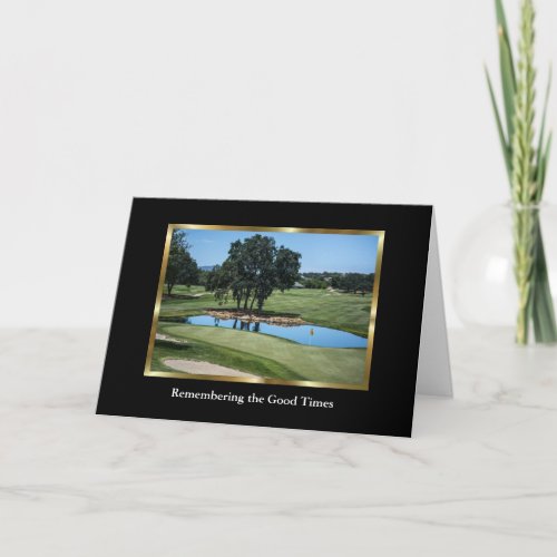 Elegant Golf Course Sympathy Card for a Golfer