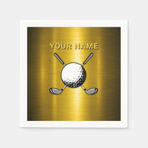 Elegant Golf Custom Name Design Napkins