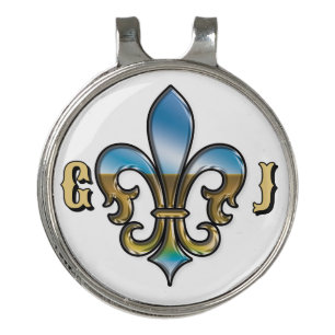 Elegant Golf Fleur De Lis Design Hat Clip