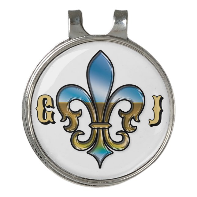 Elegant Golf Fleur De Lis Design Hat Clip (Front)