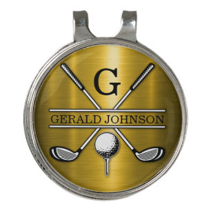 Elegant Golf Monogr... Golf Hat Clip