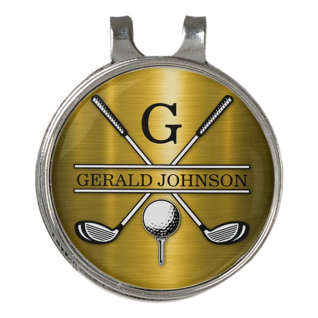 Elegant Golf Monogr... Hat Clip (Front)