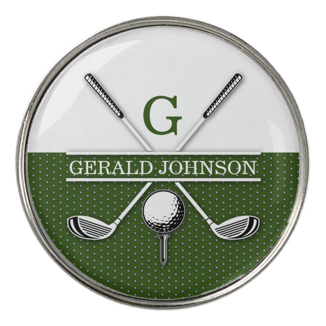 Elegant Golf Monogram Design Ball Marker (Front)