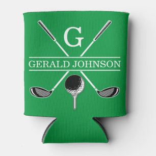 Elegant Golf Monogram Design Can Cooler