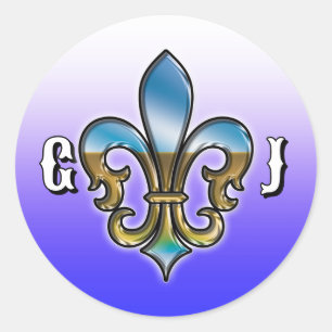 Elegant Golf Monogram Design Classic Round Sticker