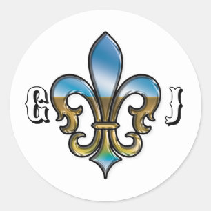 Elegant Golf Monogram Design Classic Round Sticker