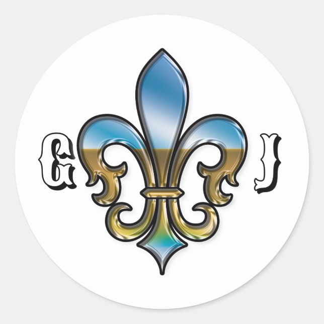 Elegant Golf Monogram Design Classic Round Sticker (Front)