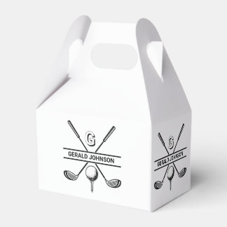 Elegant Golf Monogram Design Favor Boxes