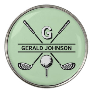 Elegant Golf Monogram Design Golf Ball Marker