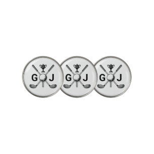 Elegant Golf Monogram Design Golf Ball Marker