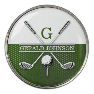 Elegant Golf Monogram Design Golf Ball Marker