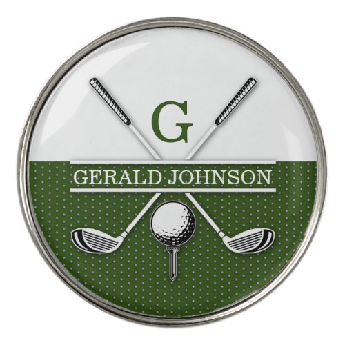 Elegant Golf Monogram Design Golf Ball Marker