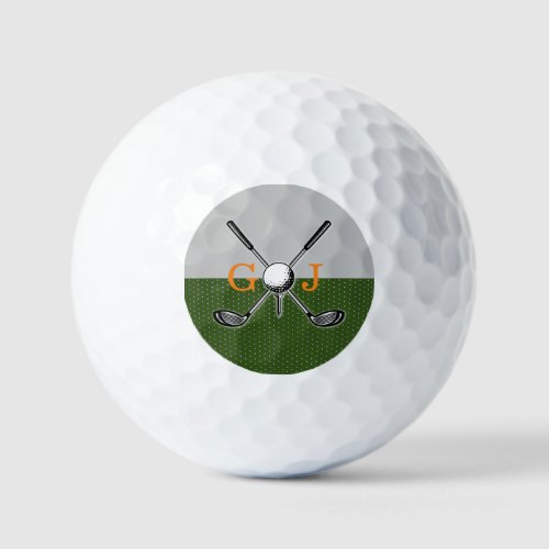 Elegant Golf Monogram Design Golf Balls