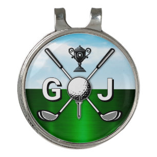 Elegant Golf Monogram Design Golf Hat Clip