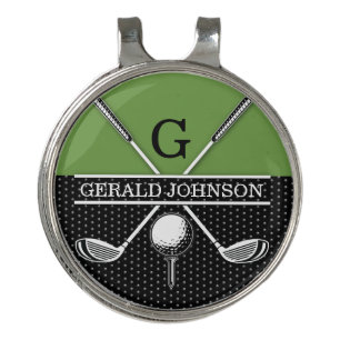 Elegant Golf Monogram Design Golf Hat Clip