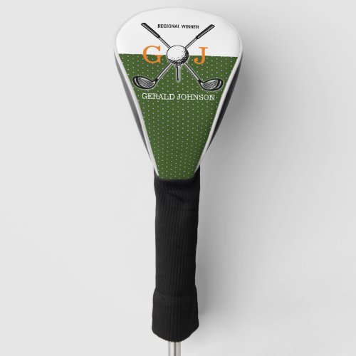 Elegant Golf Monogram Design Golf Head Cover