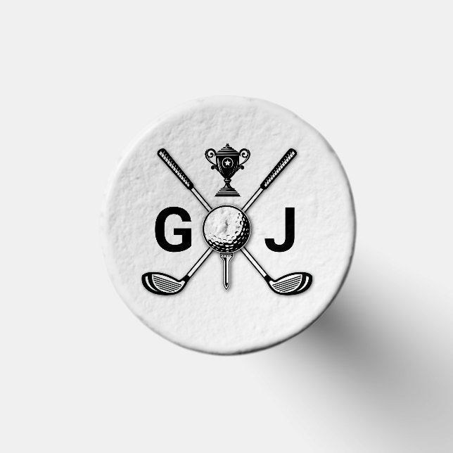 Elegant Golf Monogram Design Golf Tees (Top)