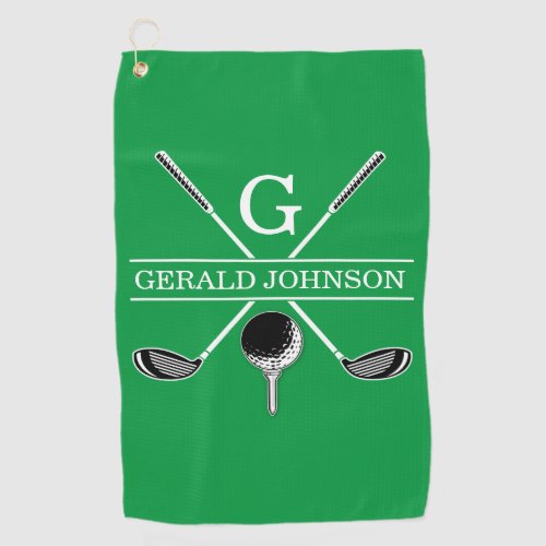 Elegant Golf Monogram Design Golf Towel