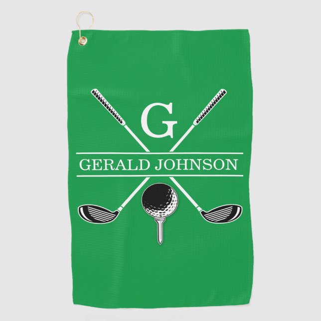 Elegant Golf Monogram Design Golf Towel (Front)