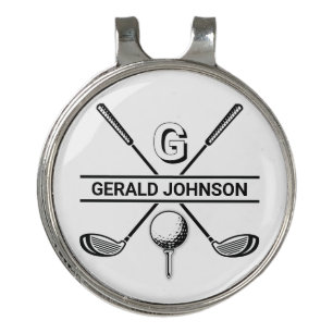 Elegant Golf Monogram Design Hat Clip