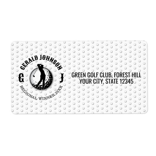 Elegant Golf Monogram Design Label