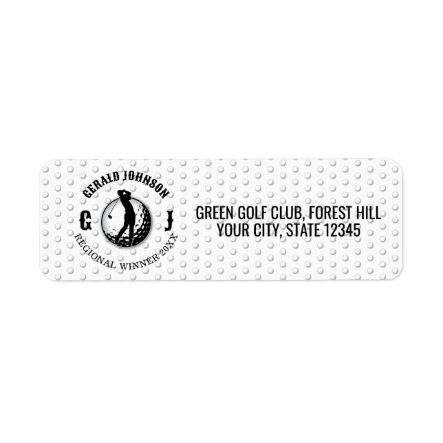 Elegant Golf Monogram Design Label (Front)