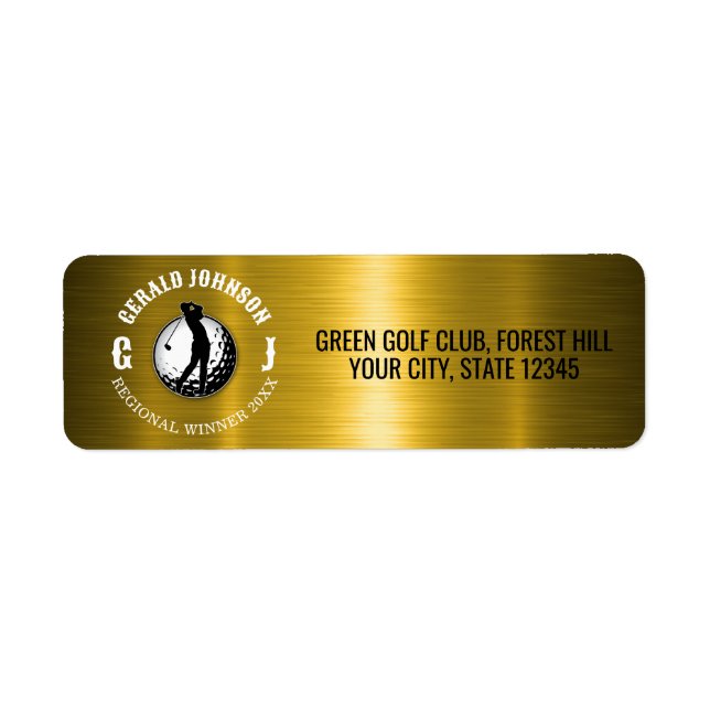 Elegant Golf Monogram Design Label (Front)