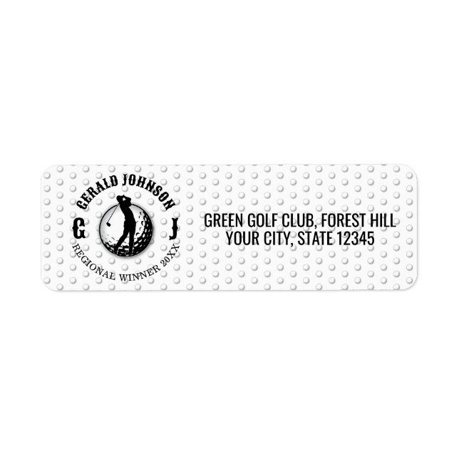 Elegant Golf Monogram Design Label (Front)