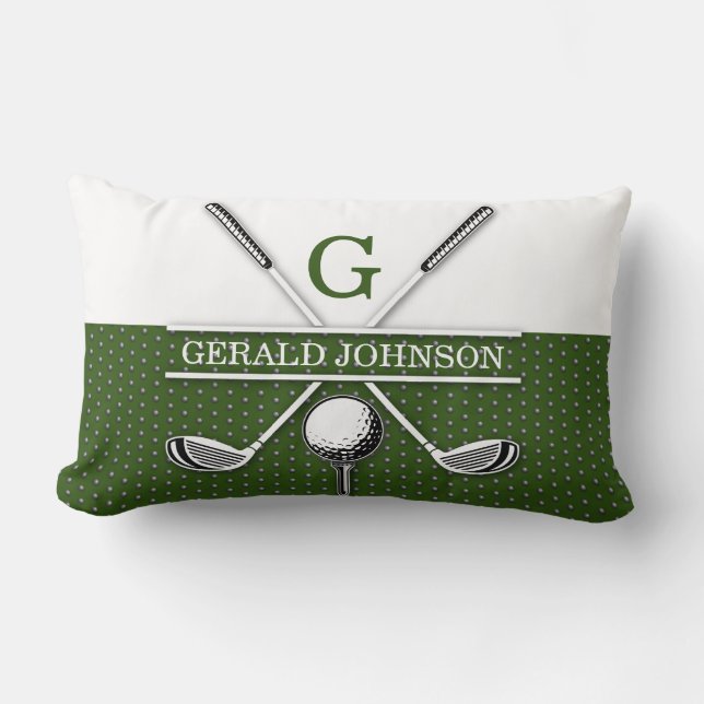 Elegant Golf Monogram Design Lumbar Pillow (Front)