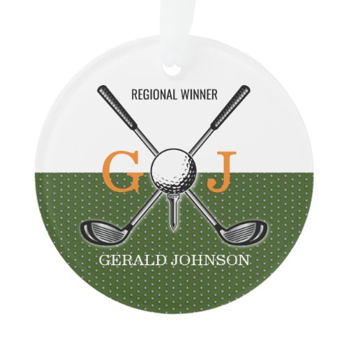 Elegant Golf Monogram Design Ornament
