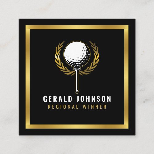 Elegant Golf Monogram Design Square Business Car Square Business Card