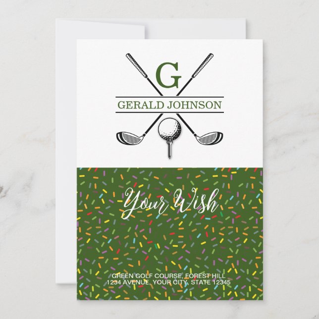 Elegant Golf Monogram Holiday Design (Front)
