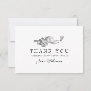 Elegant Golf Theme 19th Birthday Thank You Card