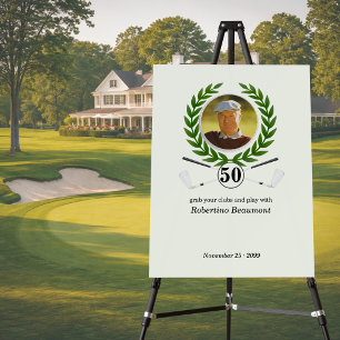 Elegant Golf Theme Player Experience 50th birthday Foam Board