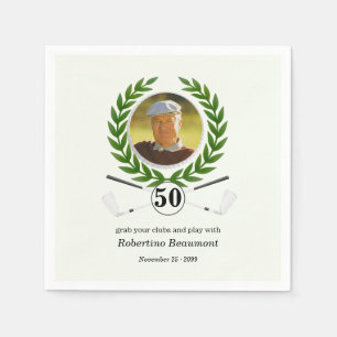 Elegant Golf Theme Player Experience 50th birthday Napkins