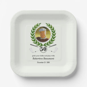 Elegant Golf Theme Player Experience 50th birthday Paper Plates