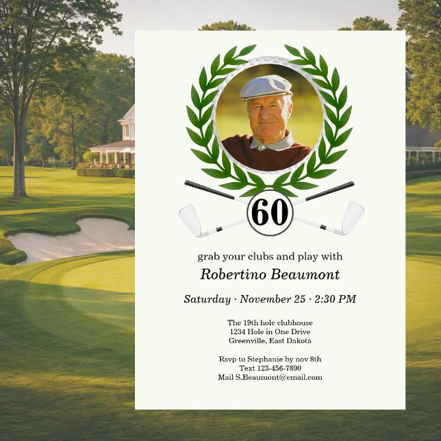 Elegant Golf Theme Player Experience 60th birthday Invitation (Creator Uploaded)