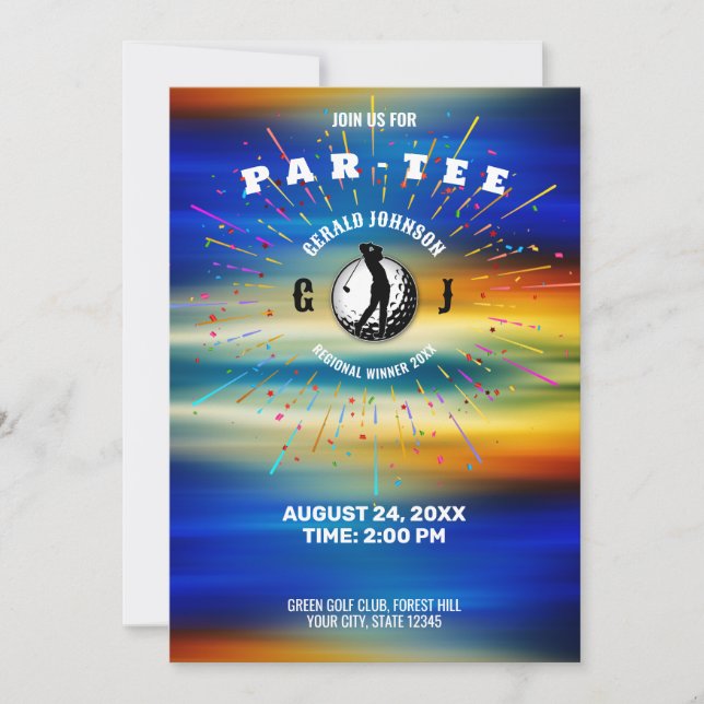 Elegant Golf Themed Design Invitation (Front)