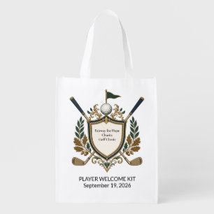 Elegant Golf Tournament Player Welcome Kit Swag Grocery Bag