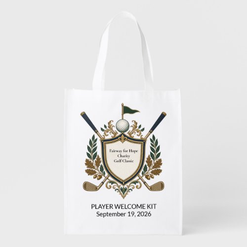 Elegant Golf Tournament Player Welcome Kit Swag Grocery Bag