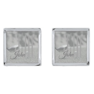 Elegant Golfer Monogram For Him Golf Cufflinks