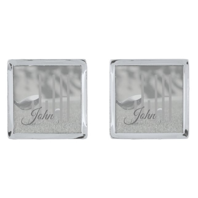 Elegant Golfer Monogram For Him Golf Cufflinks (Front)
