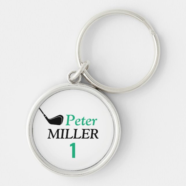 elegant golfer name keychain (Front)