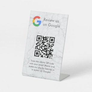 Elegant Google reviews qr code tabletop sign