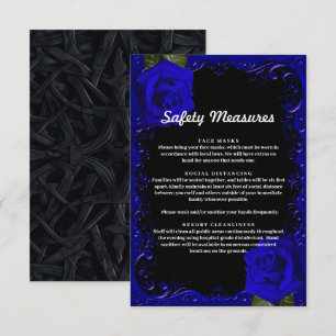 Elegant Goth Blue Roses Safety Measures Card