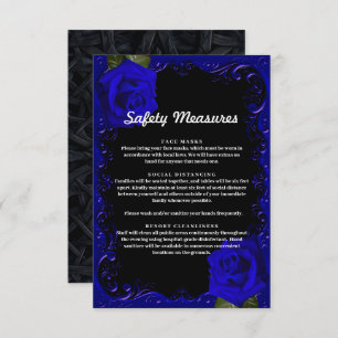 Elegant Goth Blue Roses Safety Measures Card