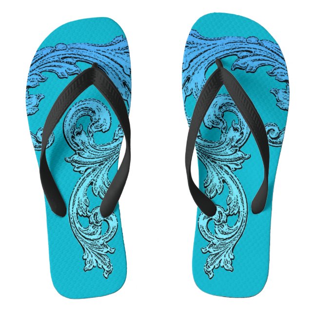 Elegant Goth Design Flip Flops (Footbed)