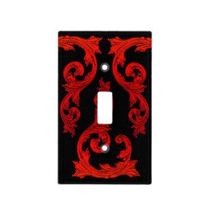 Elegant Goth Design in Blood Red Light Switch Cover